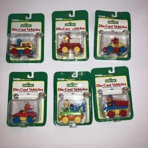 (6) VINTAGE 1996 Matchbox Tyco Sesame Street Die-cast Vehicles Complete Set RARE